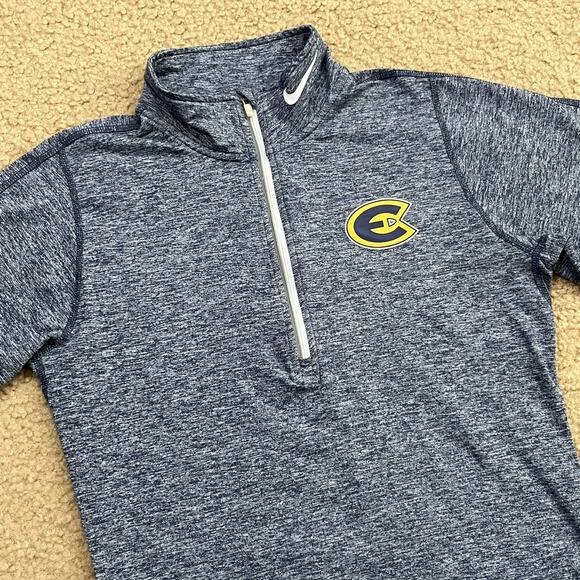 Wisconsin Eau Claire Bulldogs Nike Dri-Fit Womens Blue 1/4 Zip Top Size Small - Picture 2 of 4